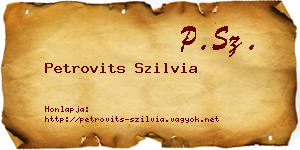 Petrovits Szilvia névjegykártya